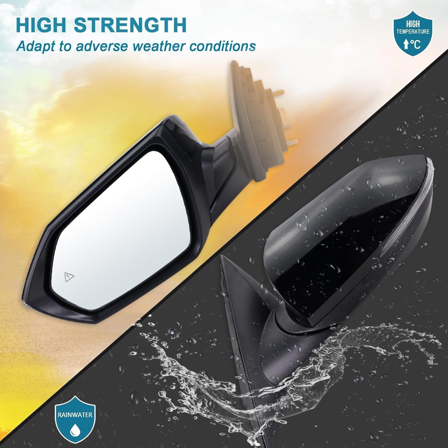 Left Driver Side Mirror for 2021-2025 Hyundai Elantra Manual Power Heated Black