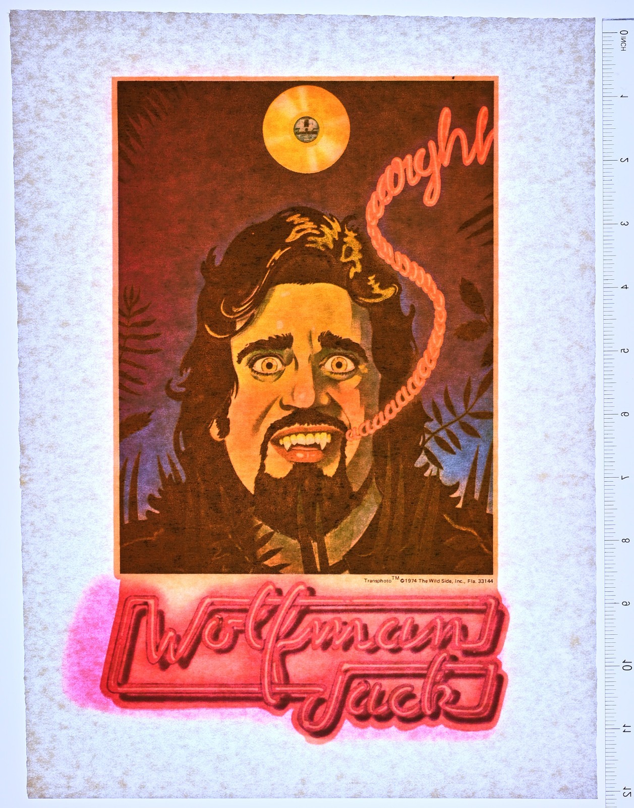 Original VINTAGE 1970s Heat Transfer | Wolfman Jack Radio DJ