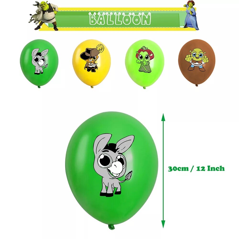 Shrek Birthday Party Supplies Set Balloons Cake Toppers Banner for Kids Party