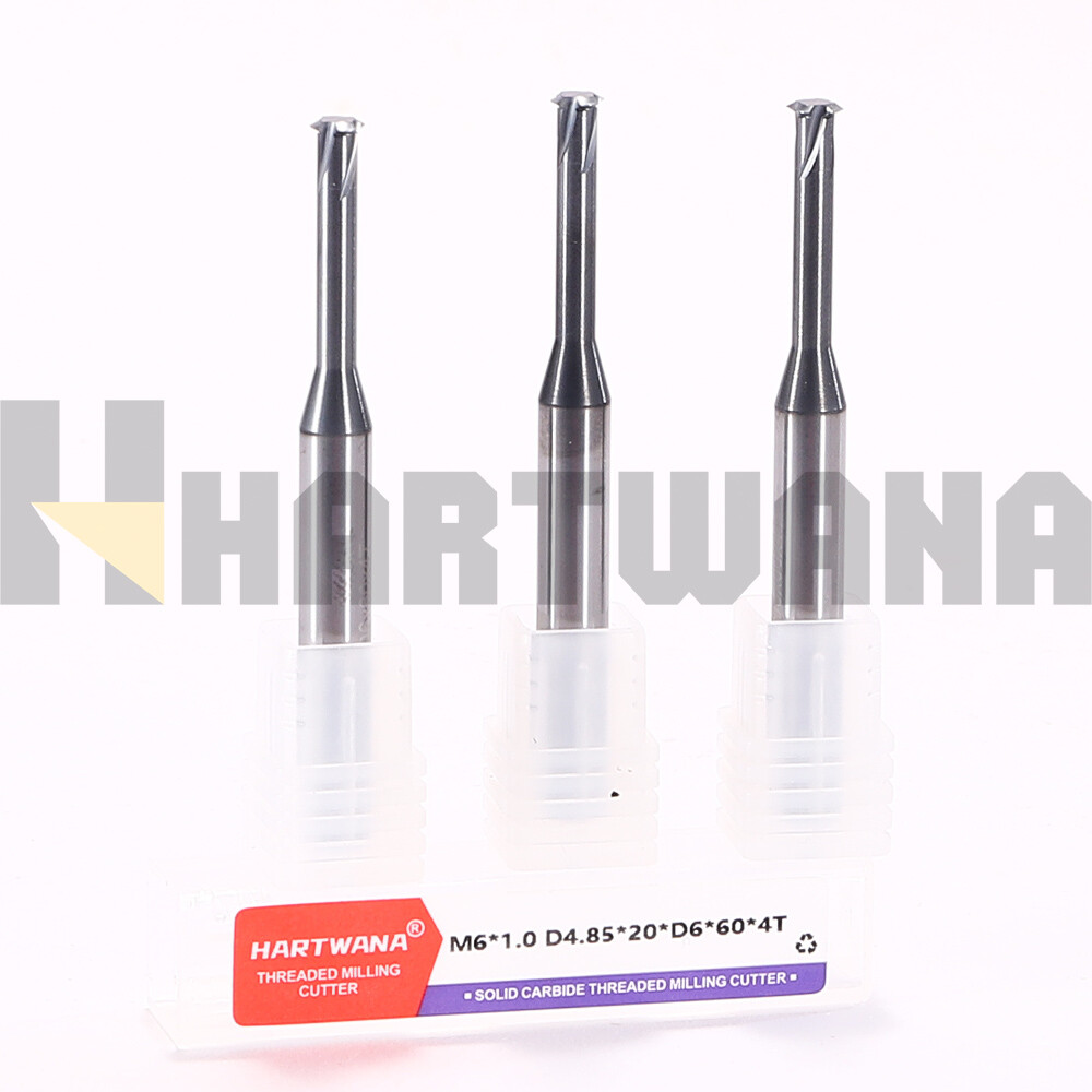 3PCS SINGLE PITCH THREAD  M6X1.0 D4.85X20XD6X60X4T MILL - TiALN For 60 Degrees