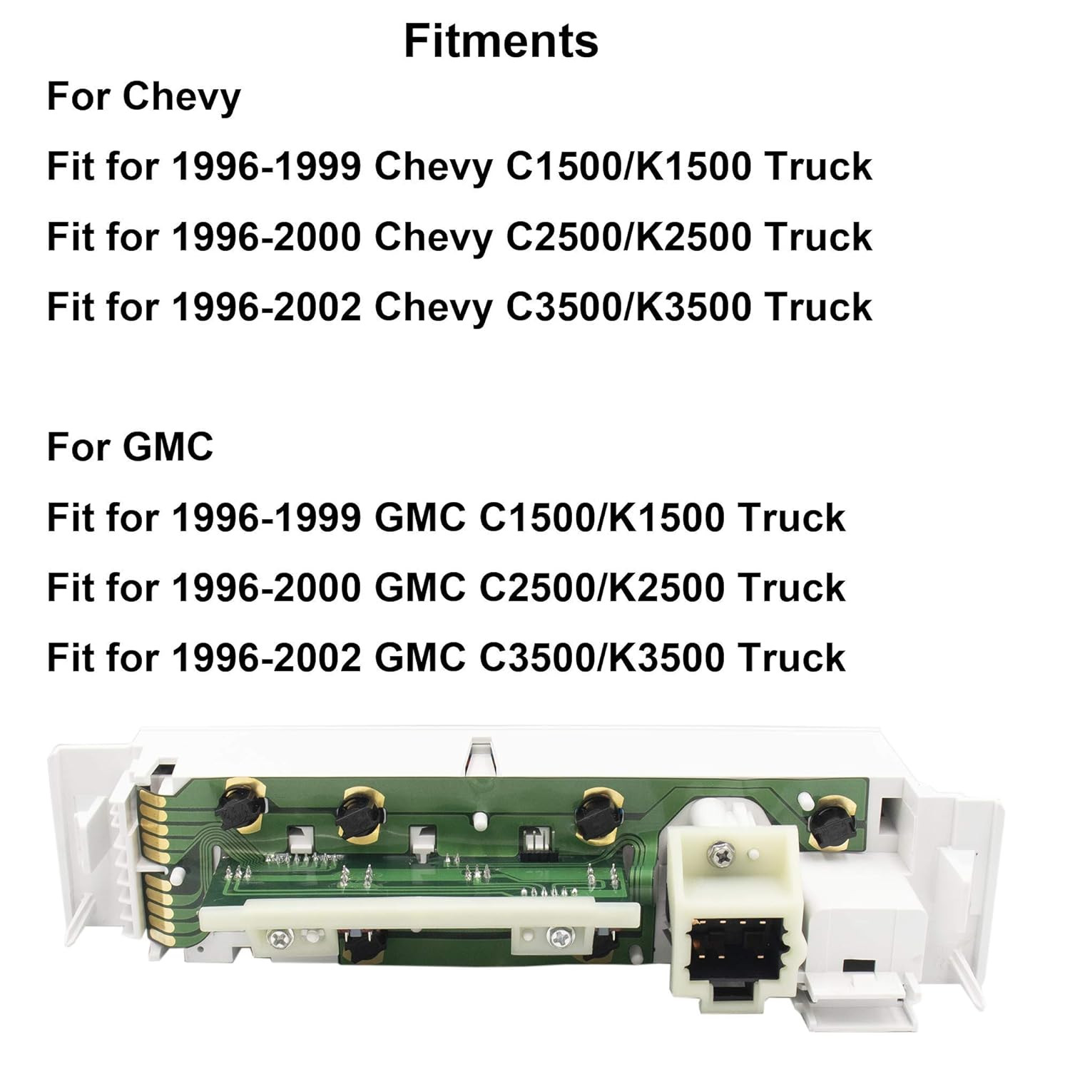 9378815 15-72548 599-007 AC Heater Control Panel Climate Control Module Switch w