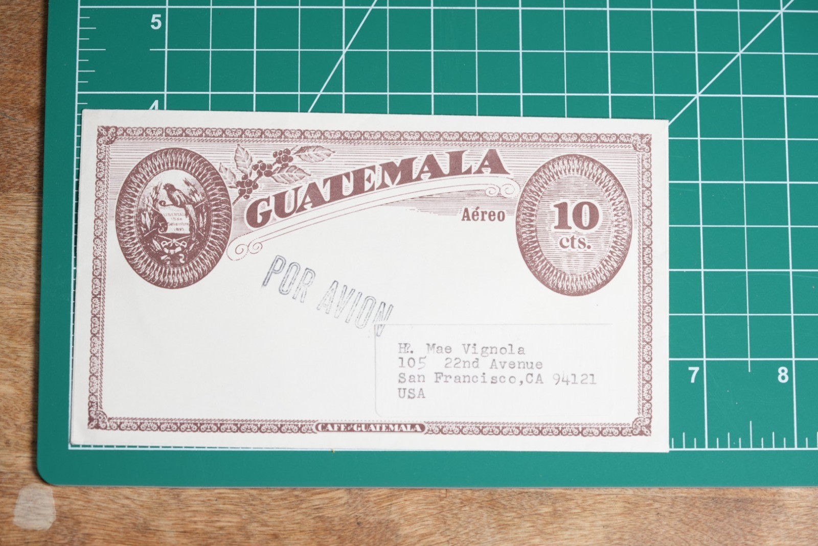 1950s 60s Guatemala 10 Centavos Airmail Postal Stationery “Café Guatemala”