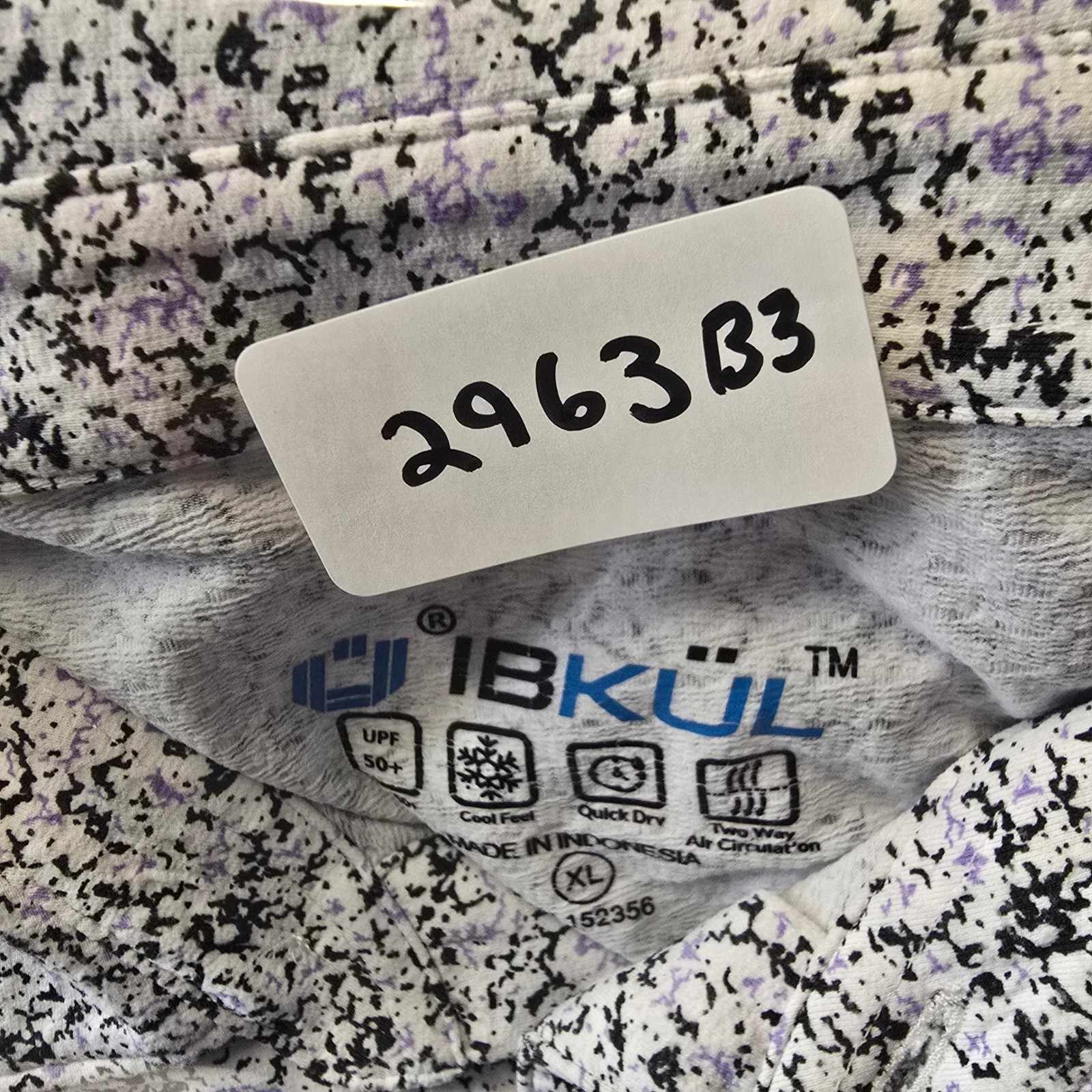 IBKUL Mens XL Long Sleeve Floral Print Golf Polo Shirt UPF 50+ Quick Dry