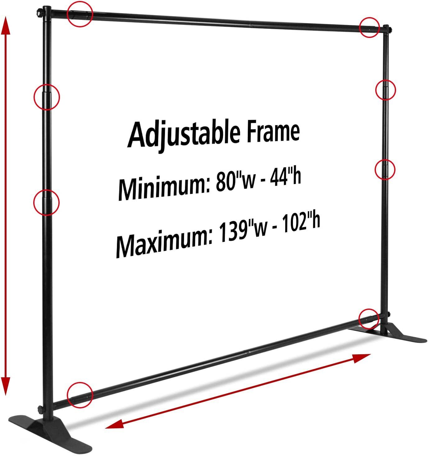 8x10' Banner Stand Step and Repeat Adjustable Telescopic Trade Show Backdrop