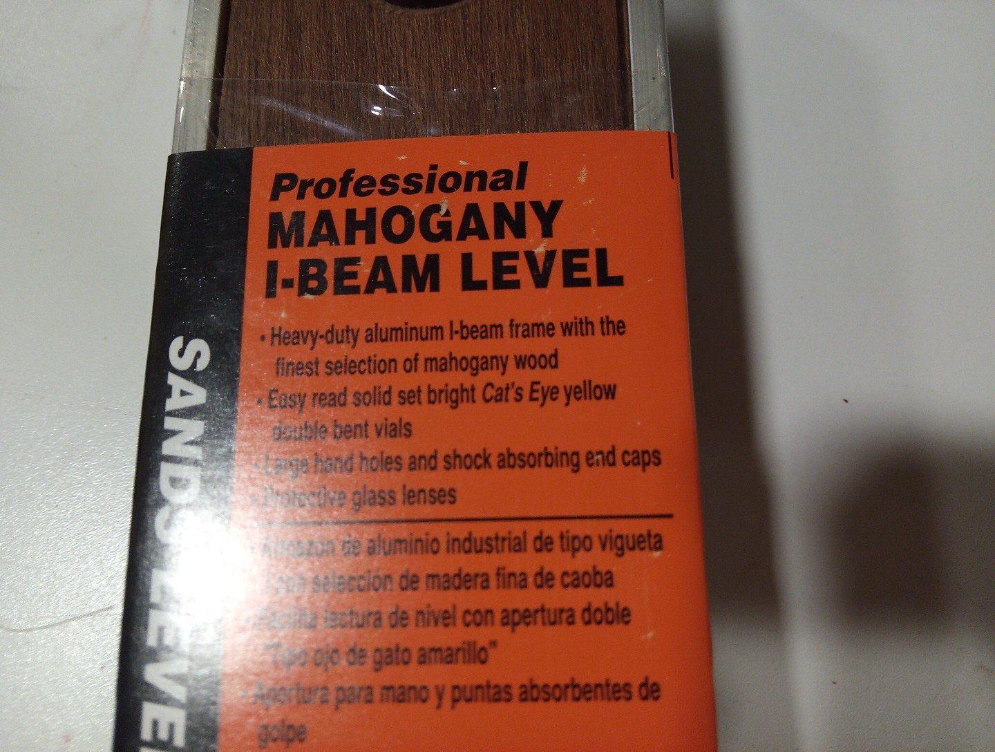 2 ft SANDS Mahogany I-beam Level.