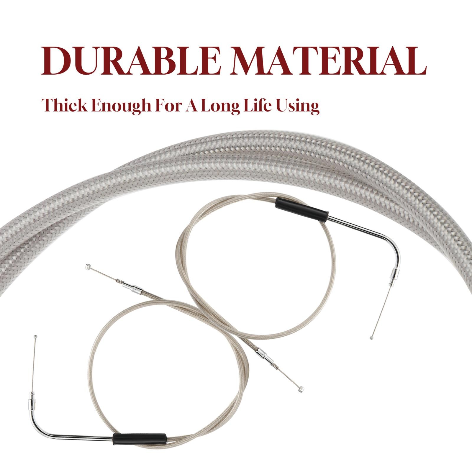 Sportster 40" Stainless Steel Braided Throttle & Idle Cable Kit for Harley 04-06