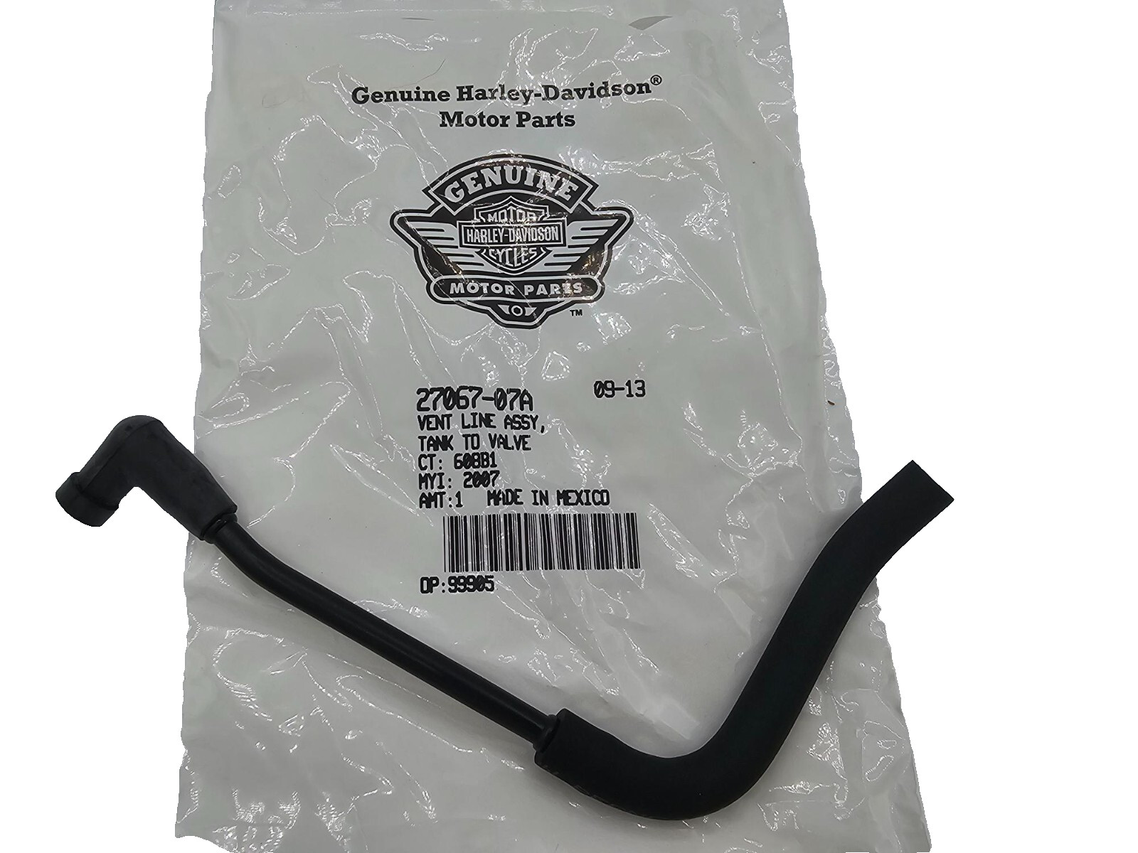 Harley Davidson 08-13 Sportster & Roadster OEM Tank to Valve Ventline 27067-07A