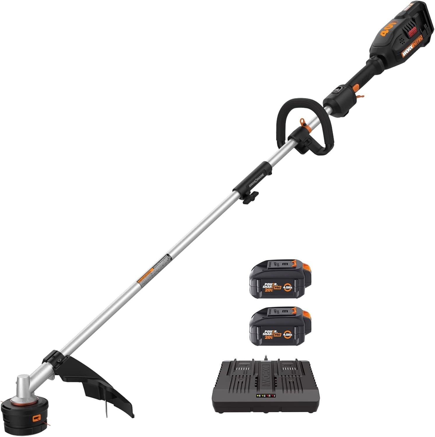 WORX WG186 40V NITRO 15" Cordless Attachment-Capable Drivershare String Trimmer