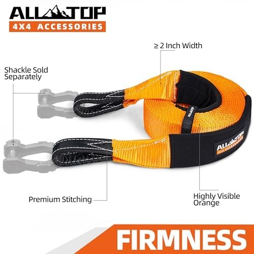 Heavy Duty Tow Strap Recovery Kit 3" x 30ft 35,000 lbs 100% Nylon Off-Road