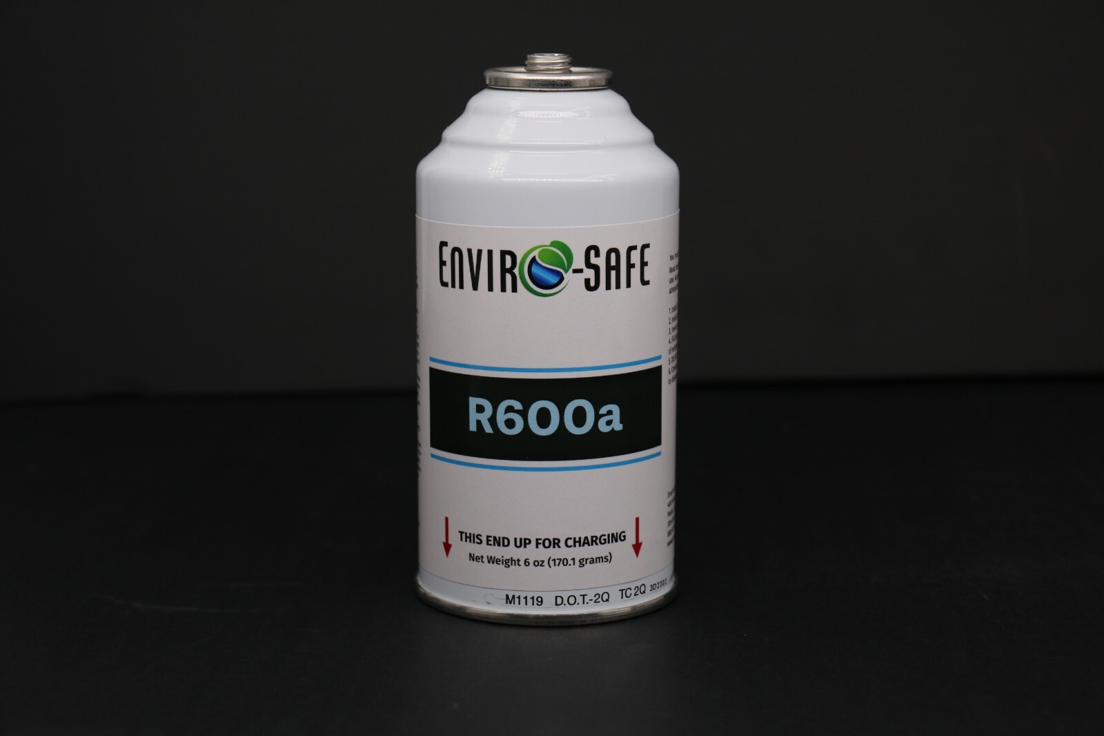 Enviro-Safe R-600a Refrigerant Inverted Piercing 6 oz 12 Cans and Brass Gauge