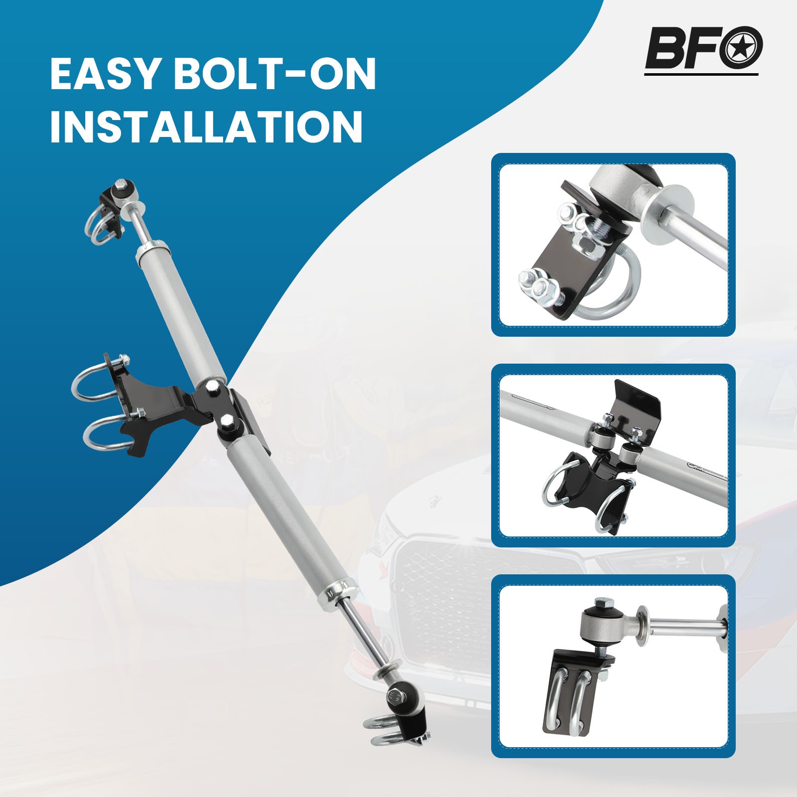 BFO Dual Steering Stabilizer Kit for Jeep Wrangler JK Unlimited 2007-2018