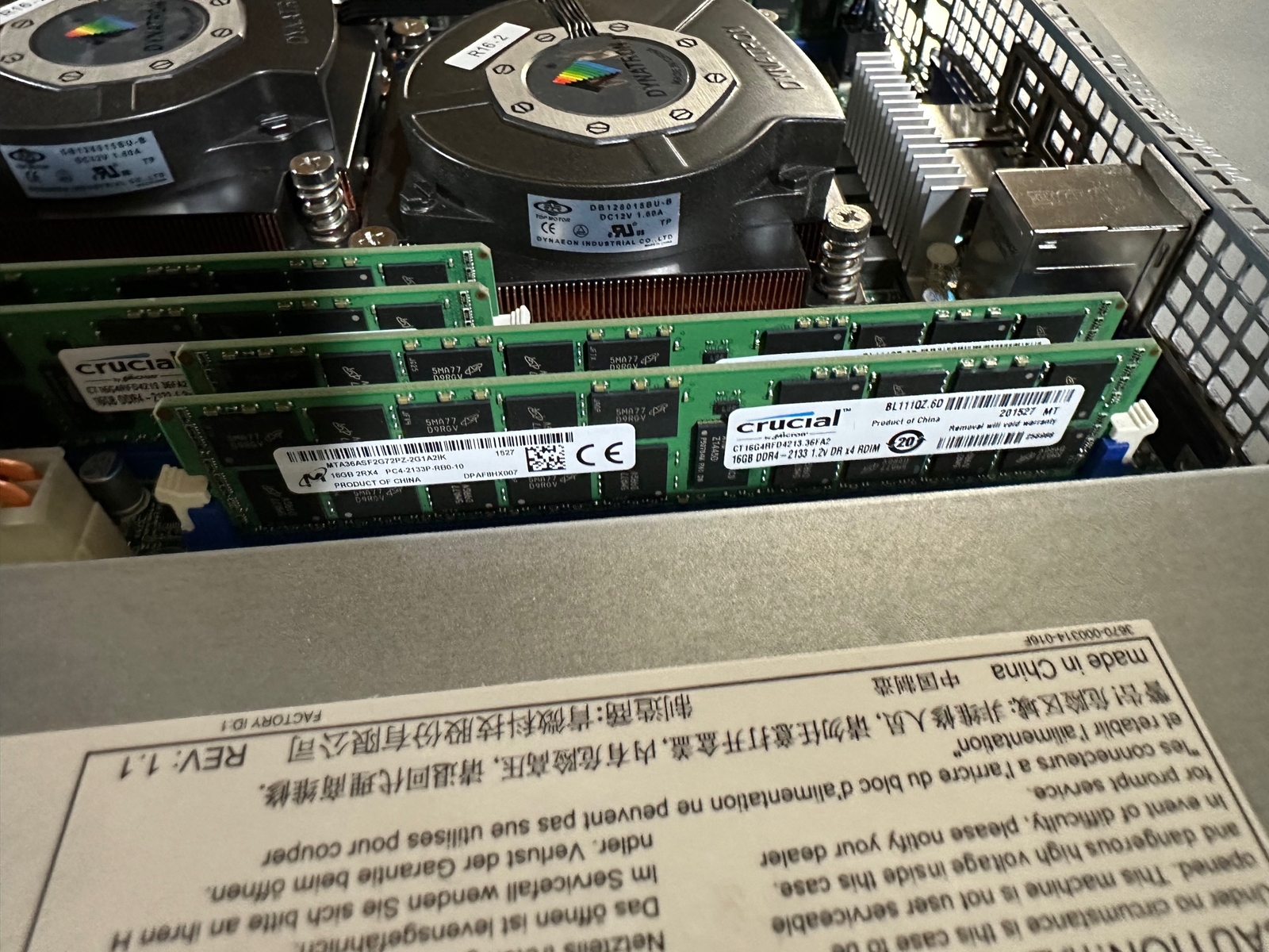 SUPERMICRO 813M-4 Server w/ 4x 4TB HDD WD40EFRX RED NAS 6018R-MT 8x 16GB