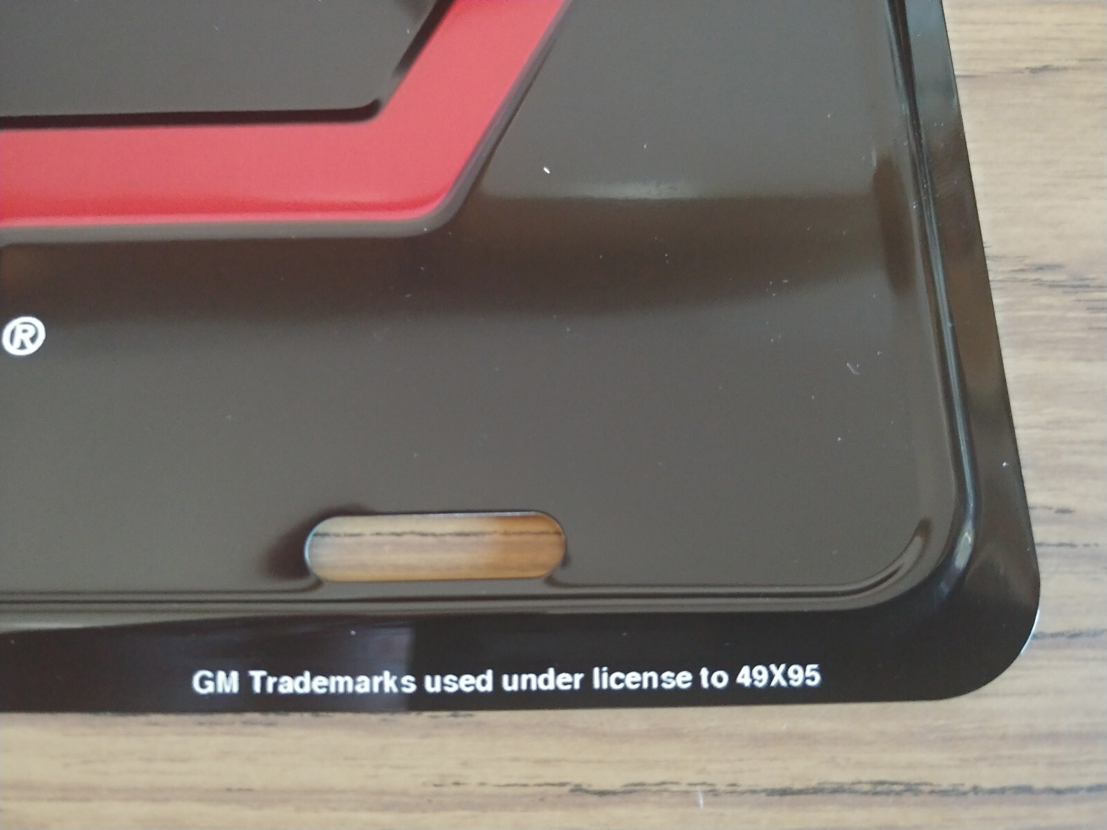 Vintage Chevy License Plate Red Bowtie Bow-Tie Embossed Auto Tag Metal Old Stock