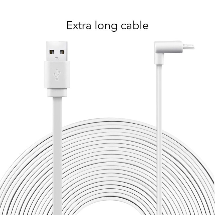 Wasserstein Power Cord for Wyze Cam Pan V3 | 20 ft Cable and Adapter - White