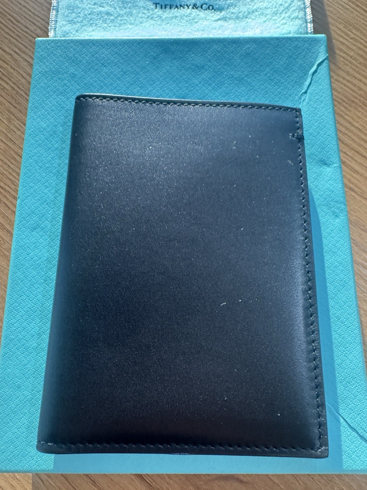 Tiffany TIFFANY & Co. Card case Passport Case Black Leather