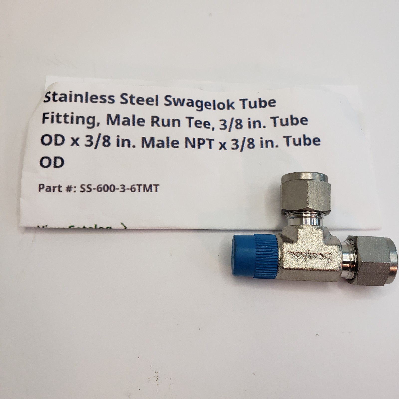 1 Swagelok Stainless Steel Male Run 3/8" Tube x 3/8" Male NPT SS-600-3-6TMT
