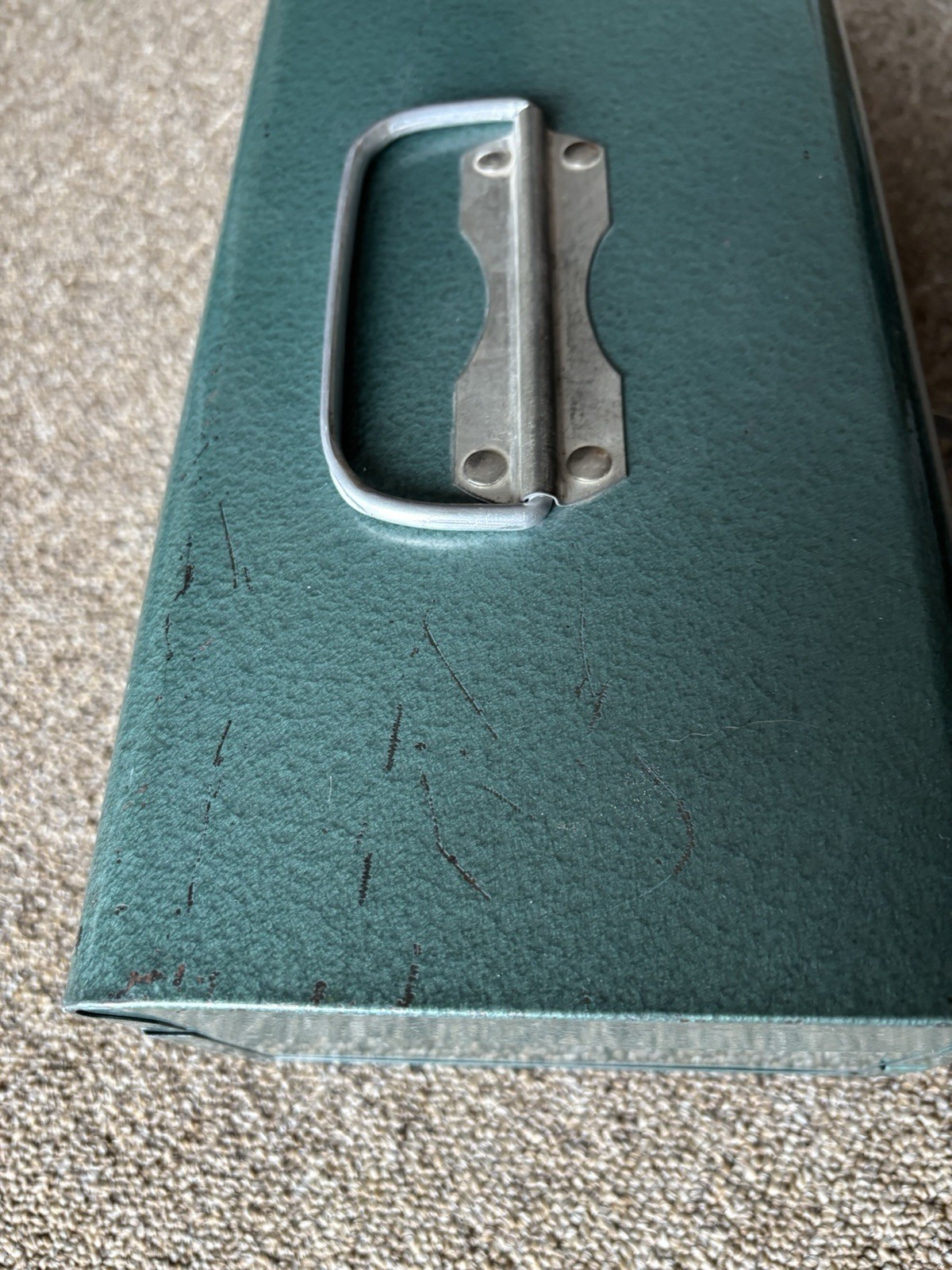 Vintage Green Metal Wards Master Quality 5 Drawer Tackle Box/Cash, Change Tray