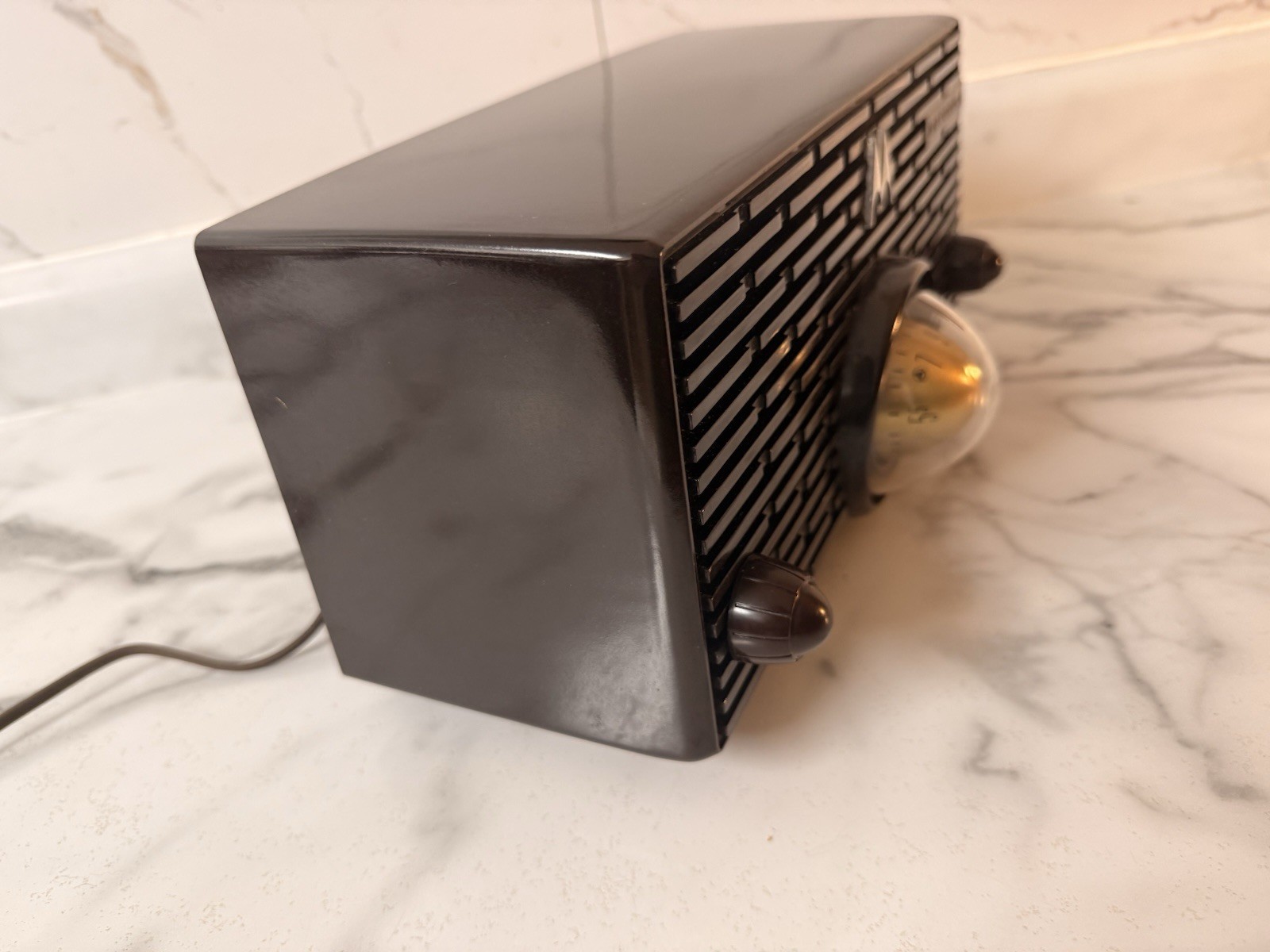 Vintage 1955 Motorola Tube Radio Model 56H MCM Atomic Era See Video USA Model