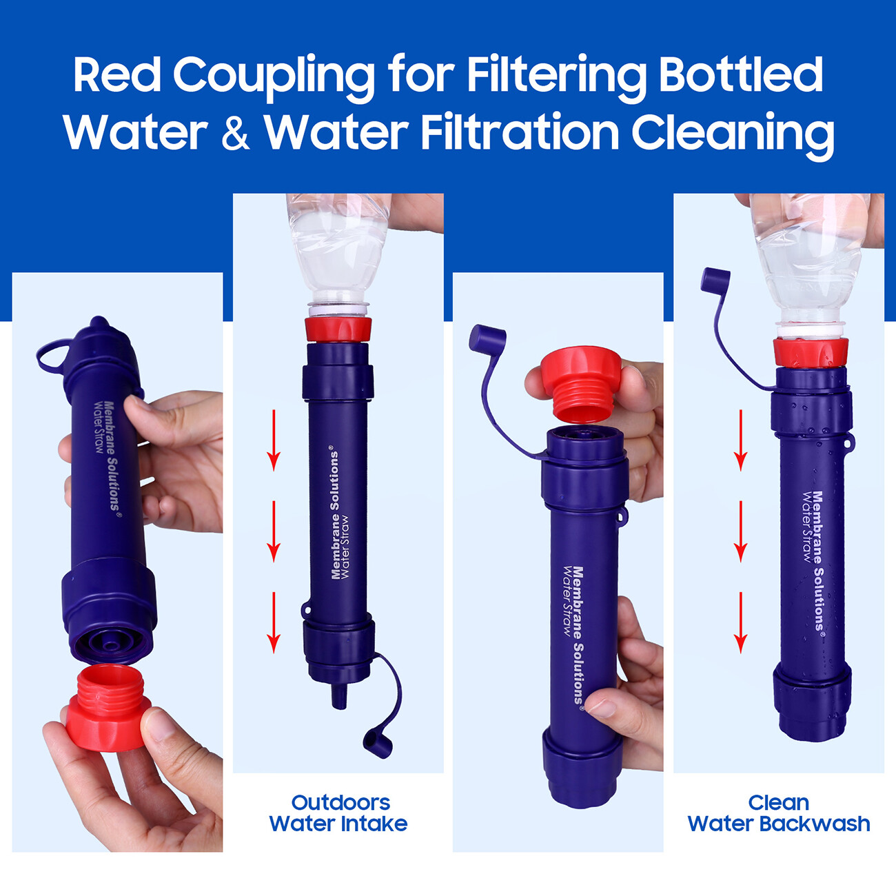 Reusable Water Filter Straw Portable Filtration Purifiers Personal Emergency Use