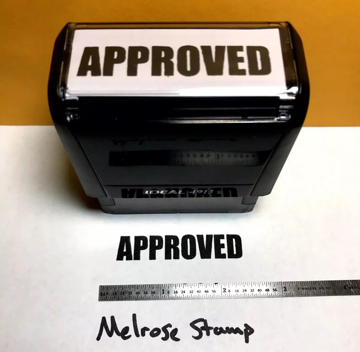 Approved Rubber Stamp Black Ink Self Inking Ideal 4913