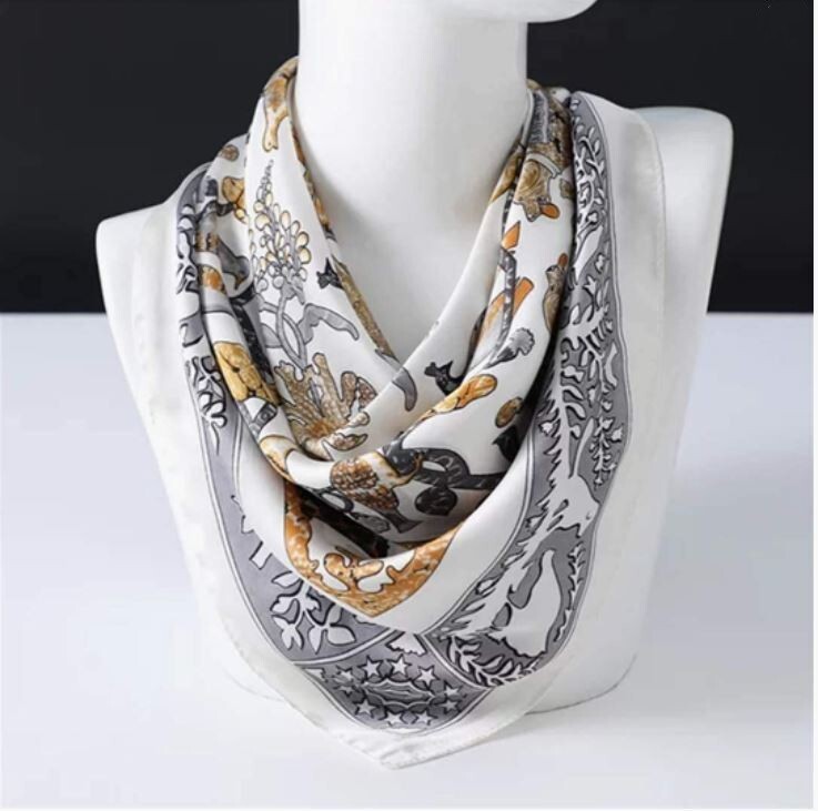 100% Pure Silk Square Scarf Women Silk Neckerchief Bandanna Hair Scarf 21"x21"