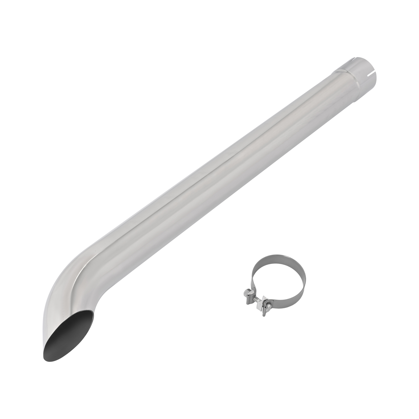 Stainless Steel Curved Exhaust Pipe Stack For Farmall IH 1026 1066 1466 w/Clamp