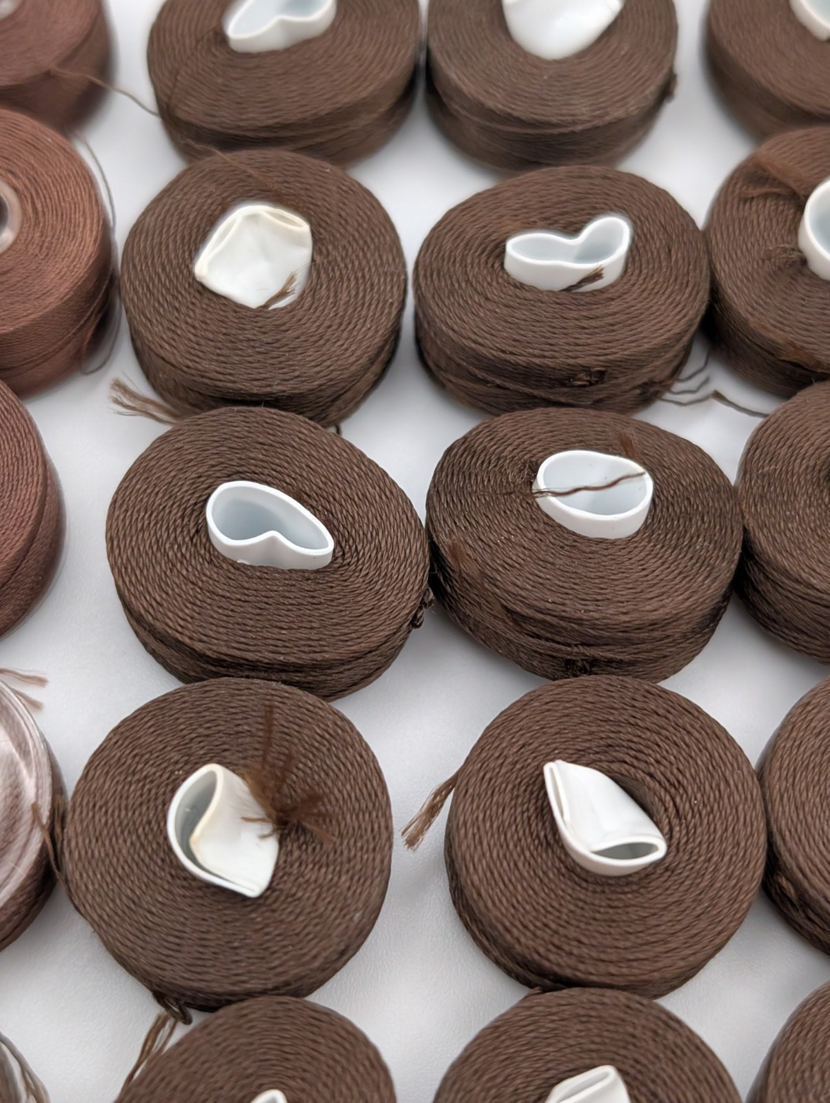 Vintage Brown Nylon Beading Thread Bobbins Like C-Lon Size D Approx. Lot Of 45