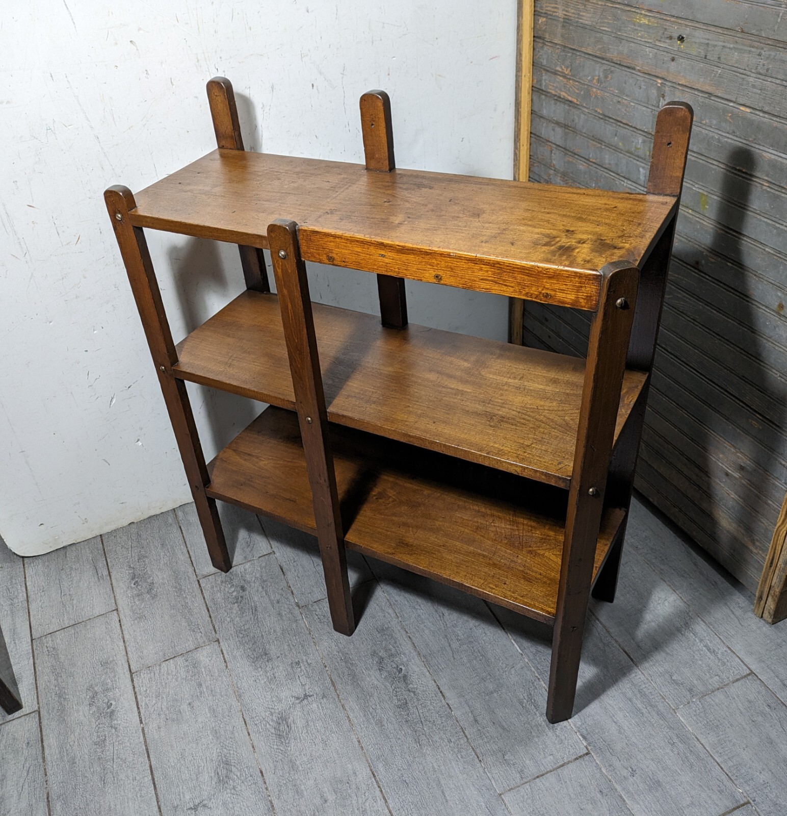 Antique Rustic Mission Arts & Crafts Style Display Book Shelf Open Bookcase