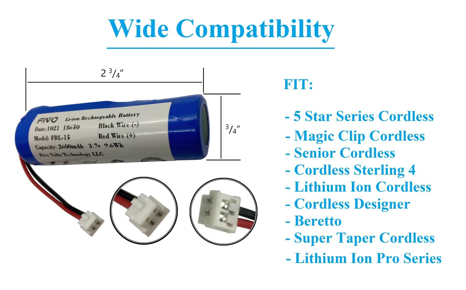 Battery for Wahl 93837-001 Magic Clip Cordless, Designer, Clipper, Senior Cordle