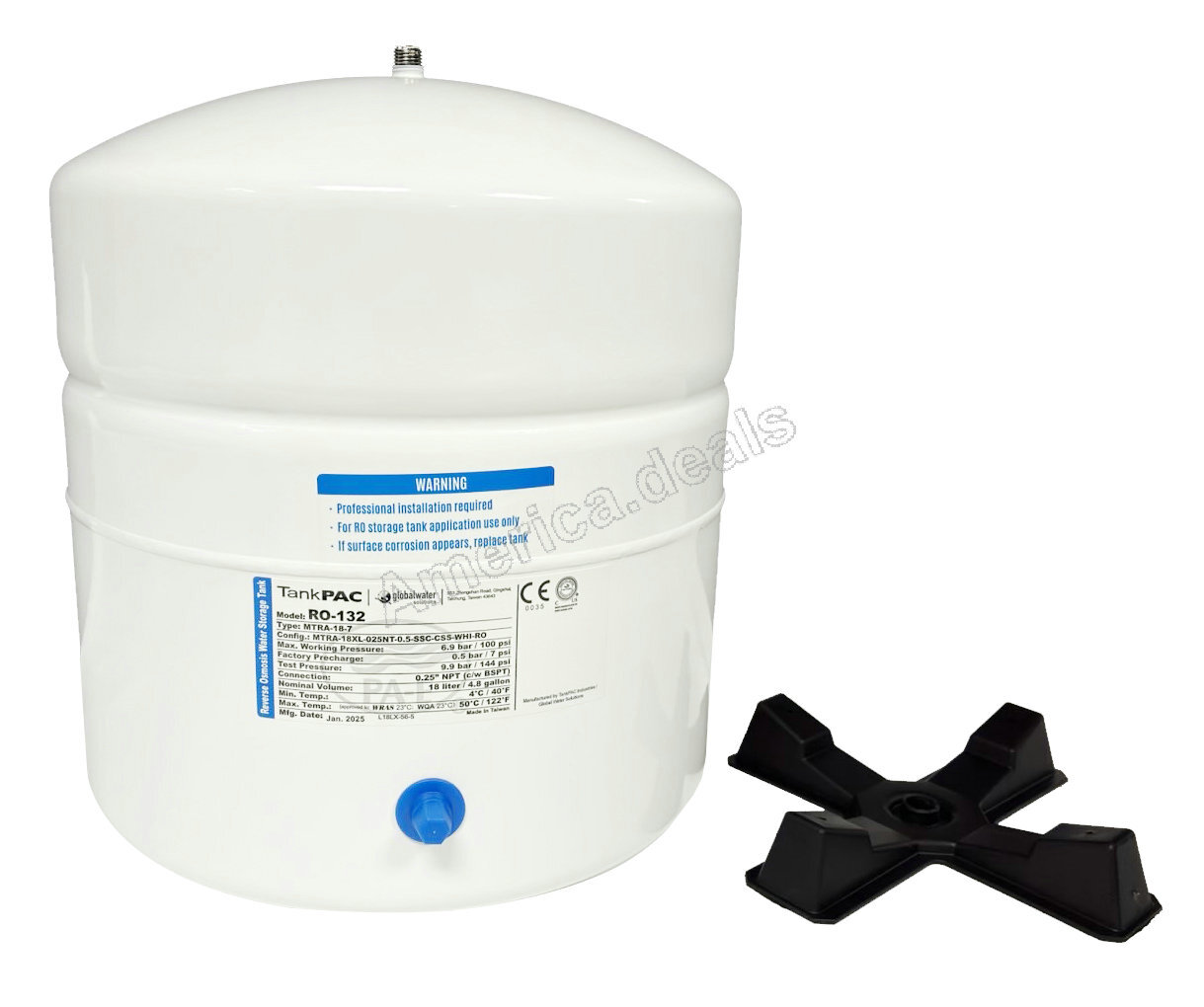 4.8 Gallon NSF Reverse Osmosis Water Tank - Water Storage Metal RO Water Tank