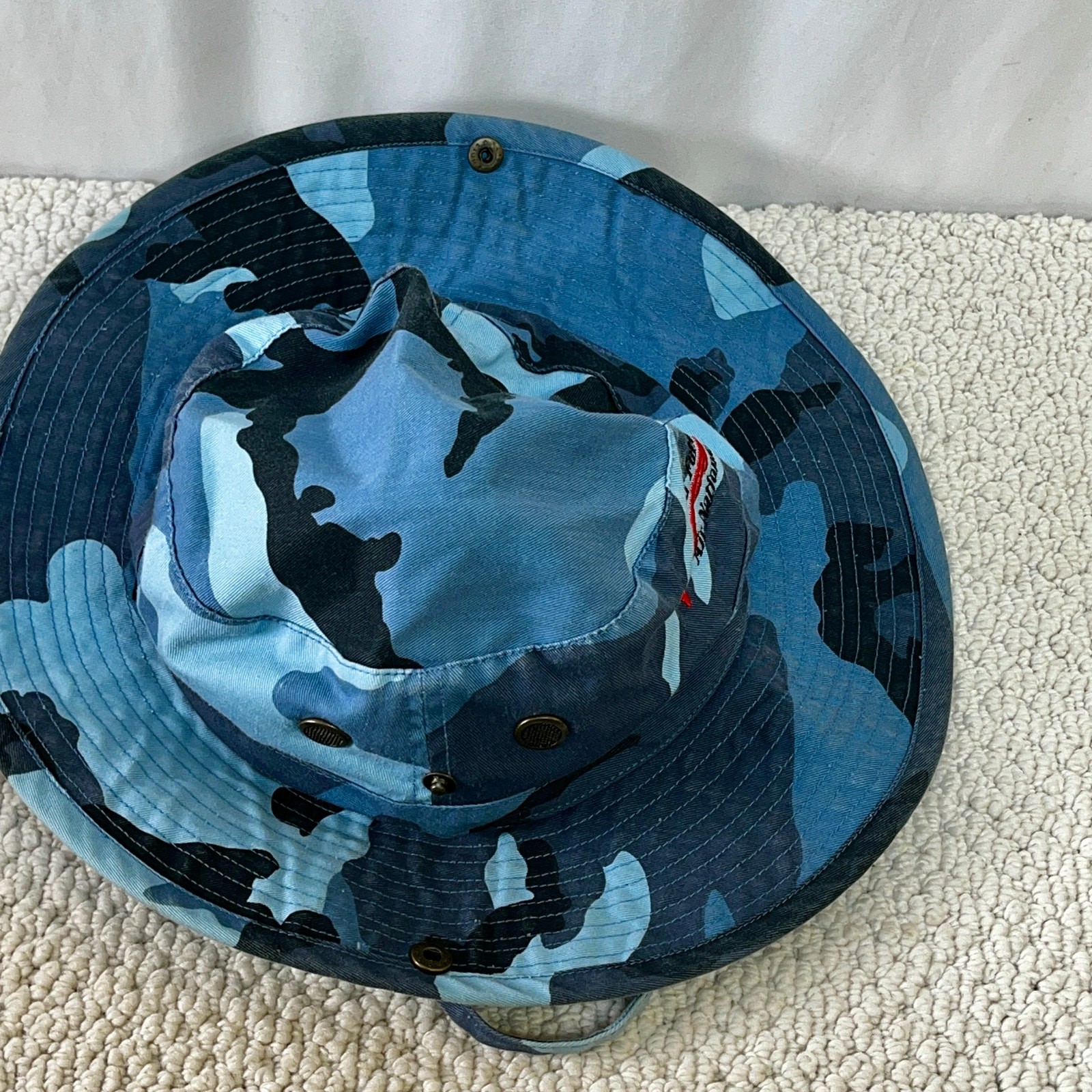Air National Guard Bucket Hat Blue Camo Canvas Boonie Fuel Your Future O/S Promo