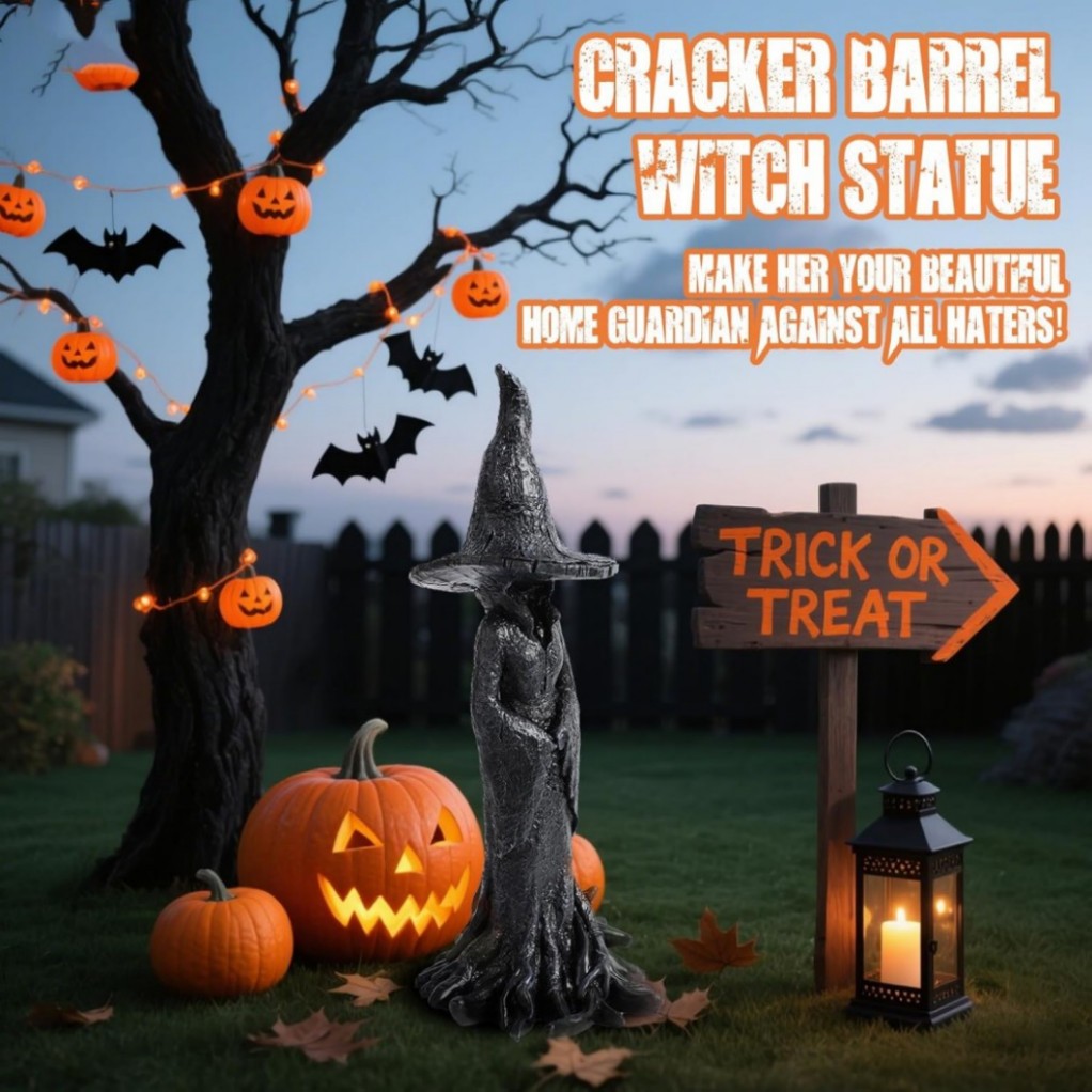 1 Pack Cracker Barrel Tree Witch Statue 2025 30 cm Halloween Decor - New in Box