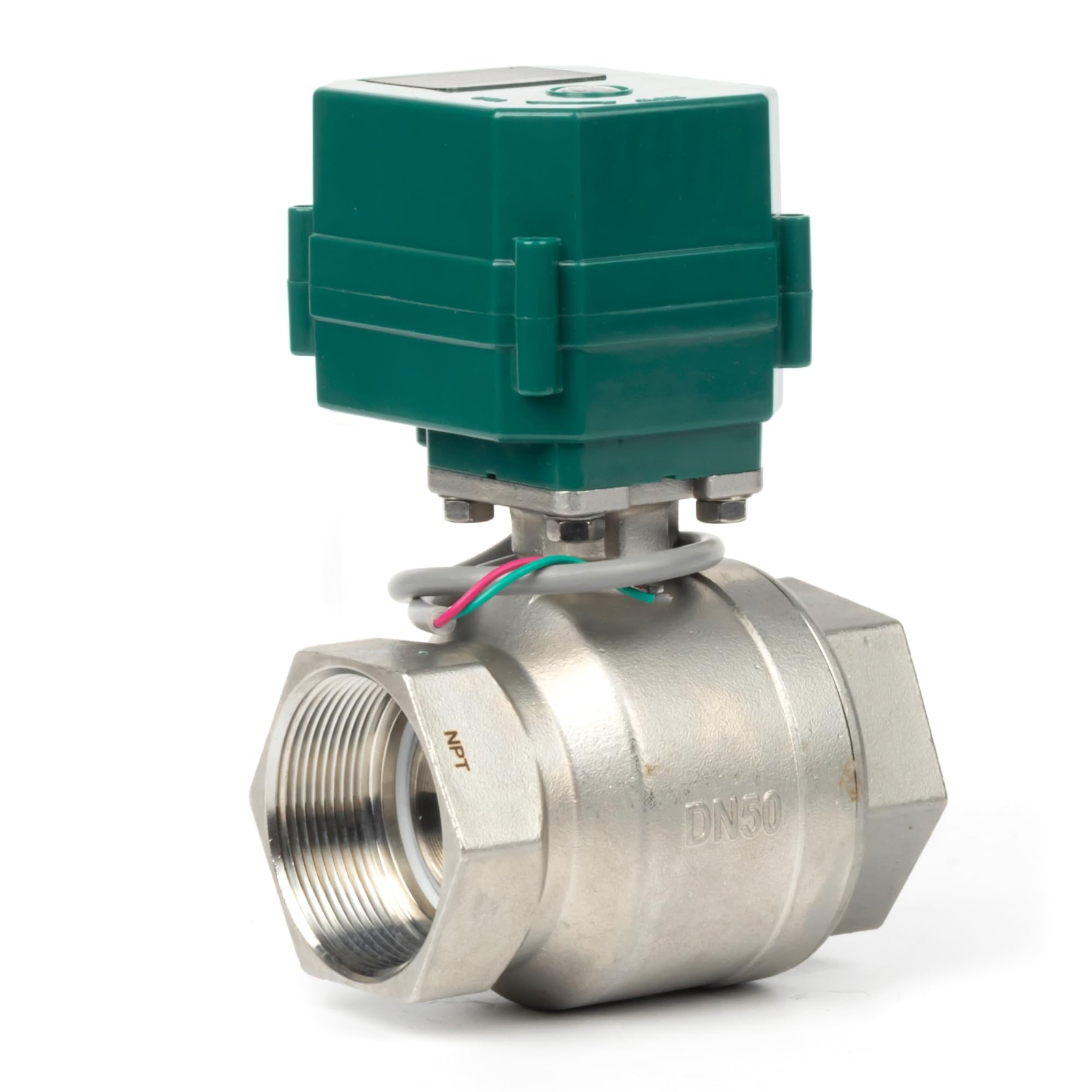 U.S. Solid Motorized Ball Valve 2 inch Stainless Steel 9-24V AC/DC