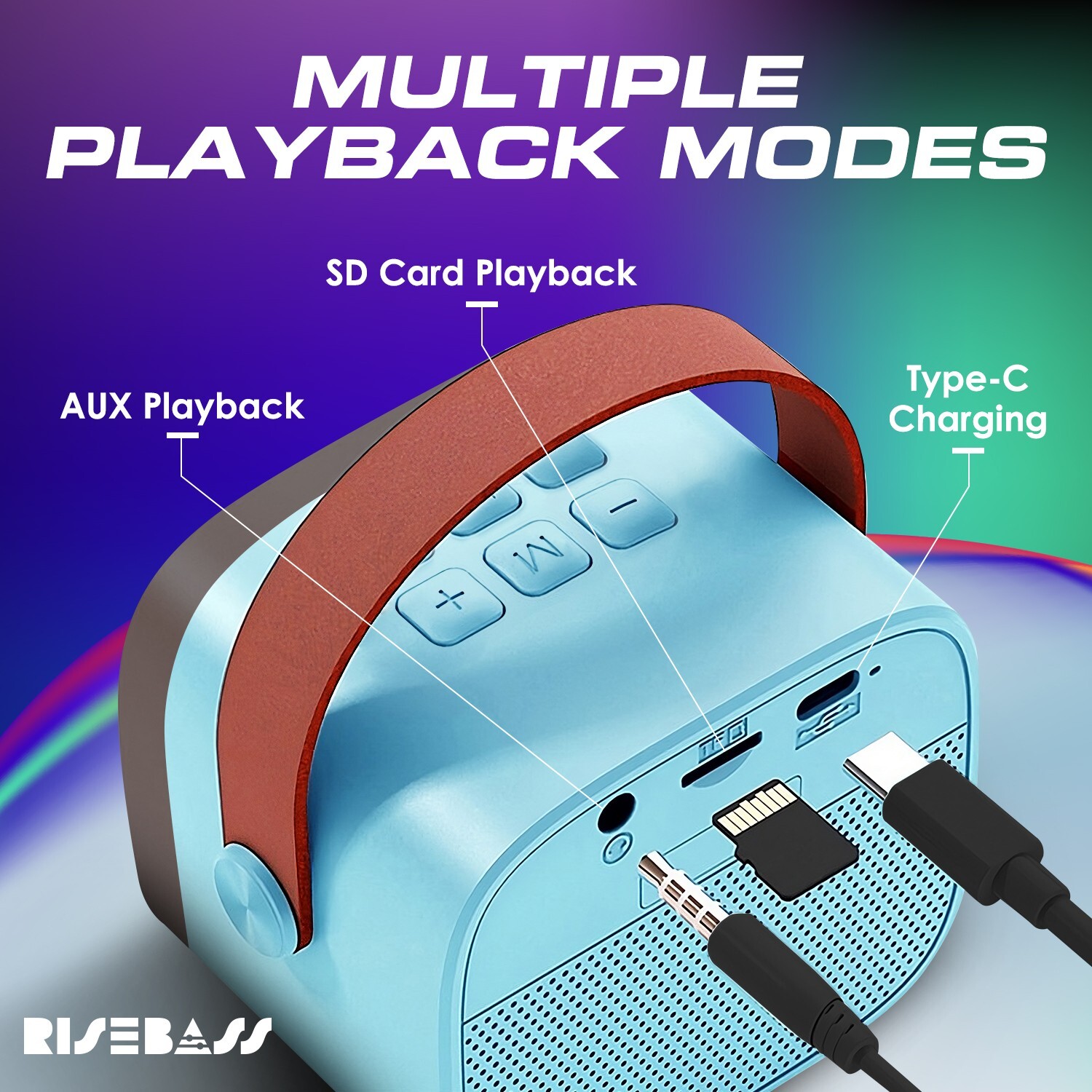 Bluetooth Karaoke Machine Portable Mini Speaker with 2 Wireless Microphones US