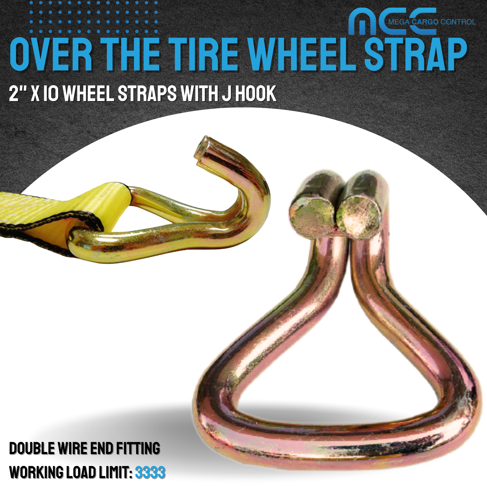 USA 12Pack 2"x10' Over Tire Car Hauler Truck Trailer Auto Ratchet Tie Down Strap