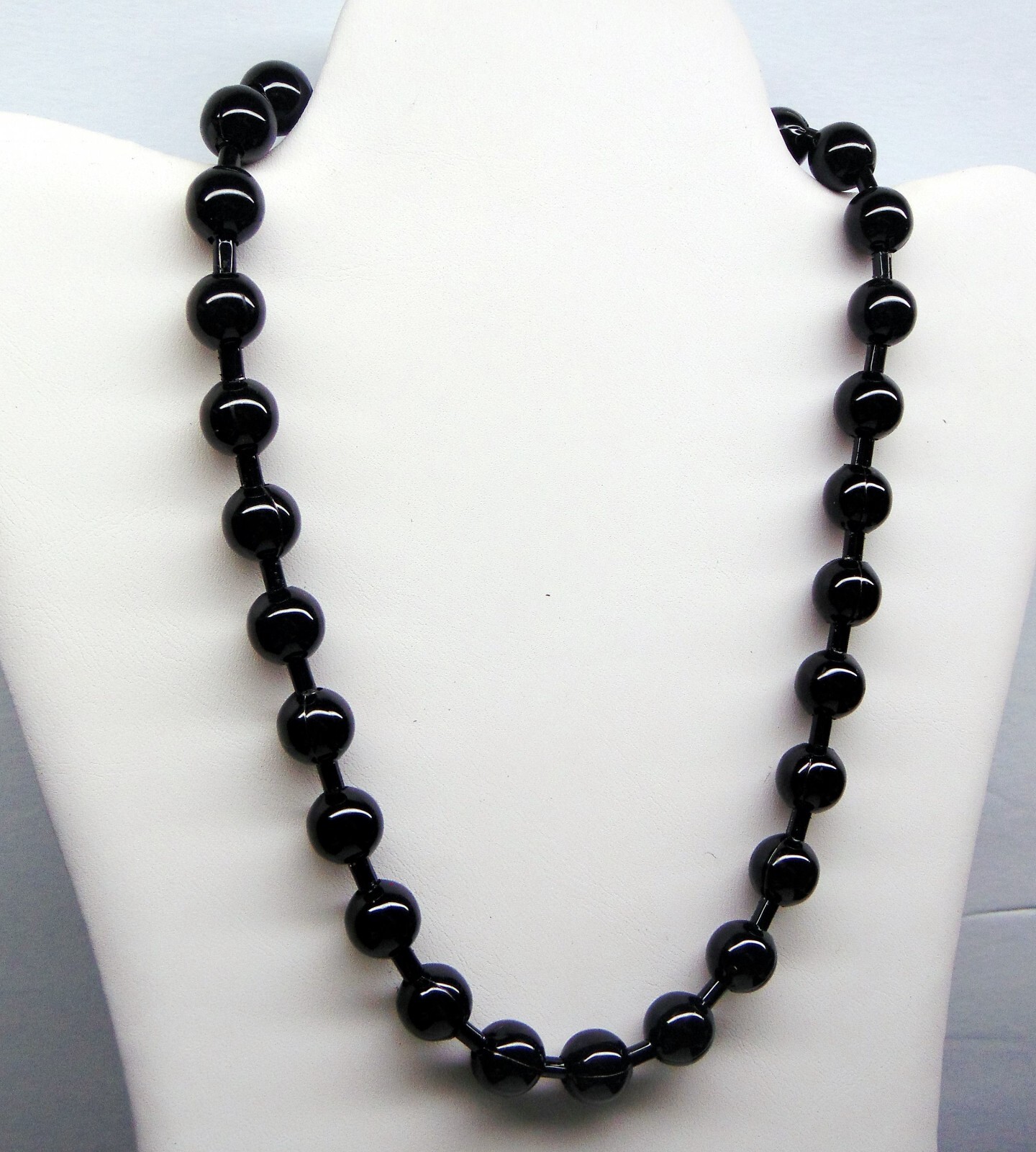 BIG Glossy BLACK BALL Chain Necklace or Bracelets ~ 12mm / 1/2" bead #30 SHINY