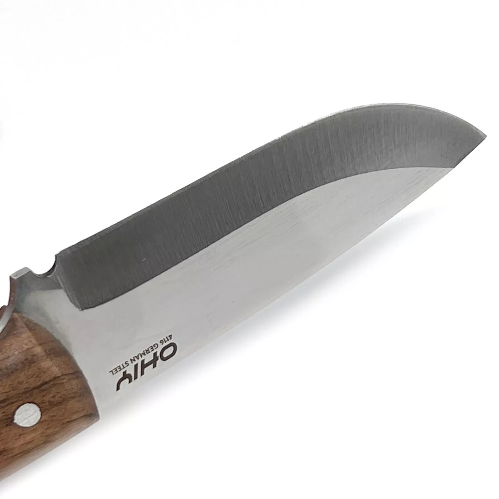 OHIY Handmade Bushcraft Knife 4116 German Steel 4-1/4in Blade, Leather Sheath