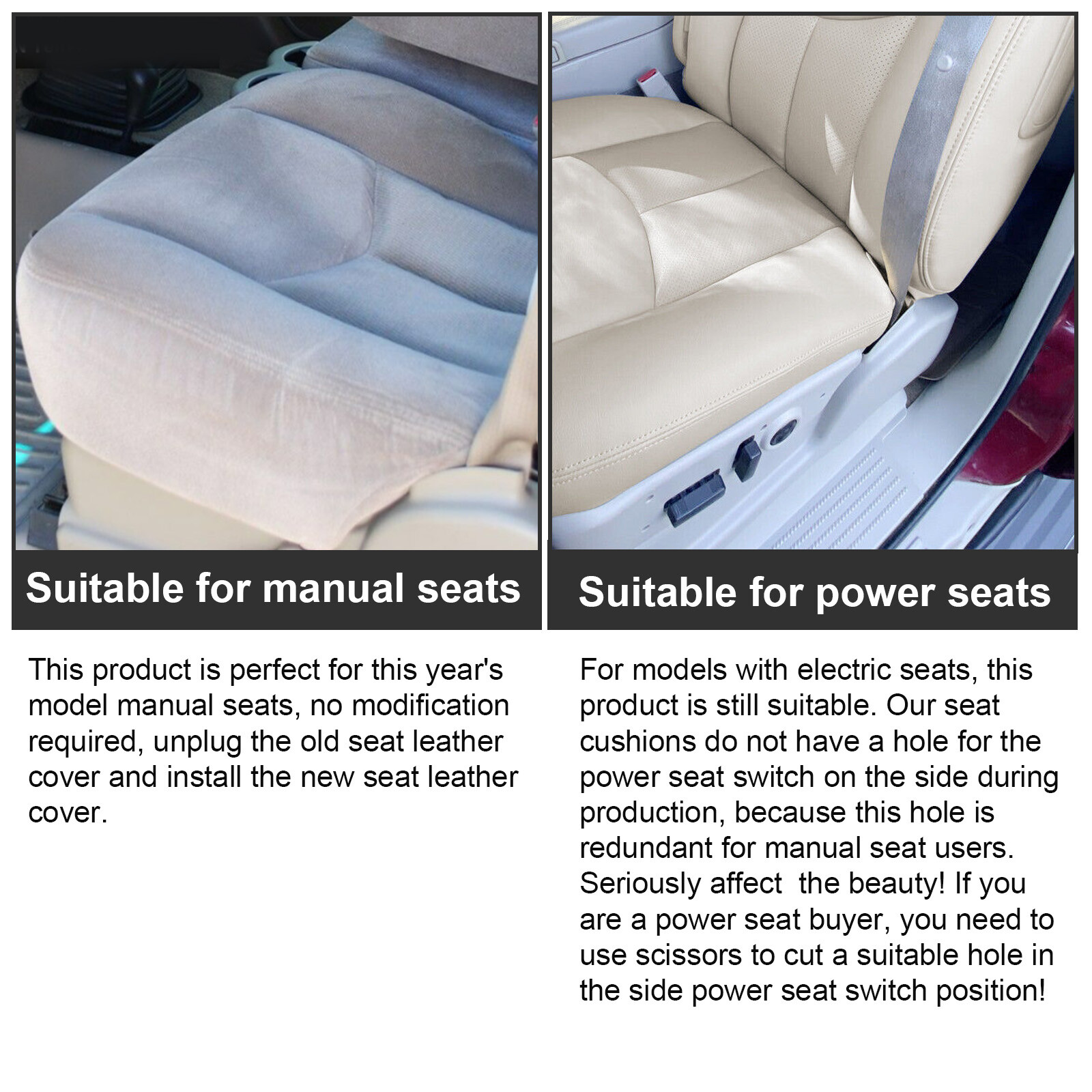 For 2003-2007 Chevy Silverado 1500 2500 HD Driver Bottom Seat Cover Dark Gray