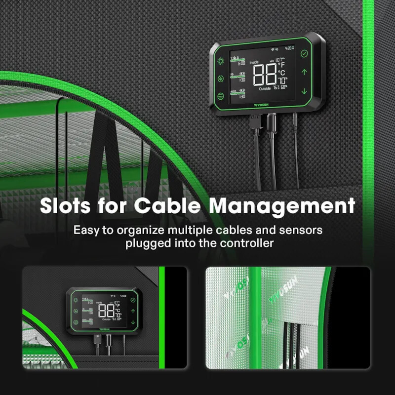 VIVOSUN Smart PRO Grow Tent Kit w/Aero Light 100/200/400W LED,WiFi-E42A Control