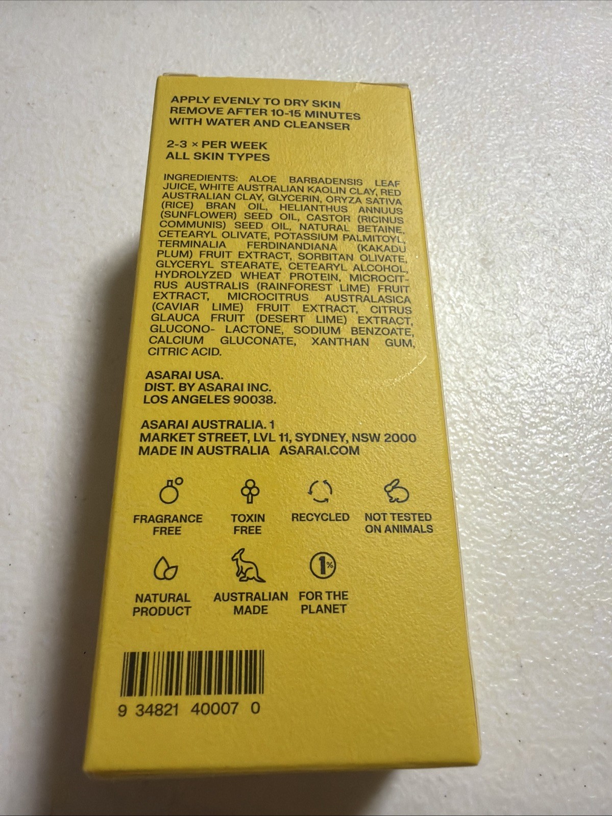 Asarai Earth Tones Australian Red Clay Face Detox Mask 50 ml/1.69 oz New