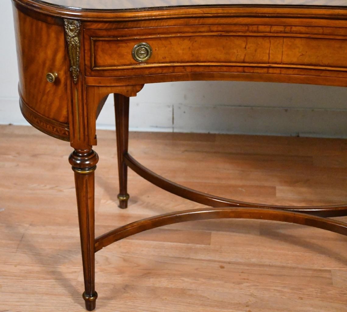 1920s SET of Antique French Satinwood Vanity Makeup table / Chair and Mirror