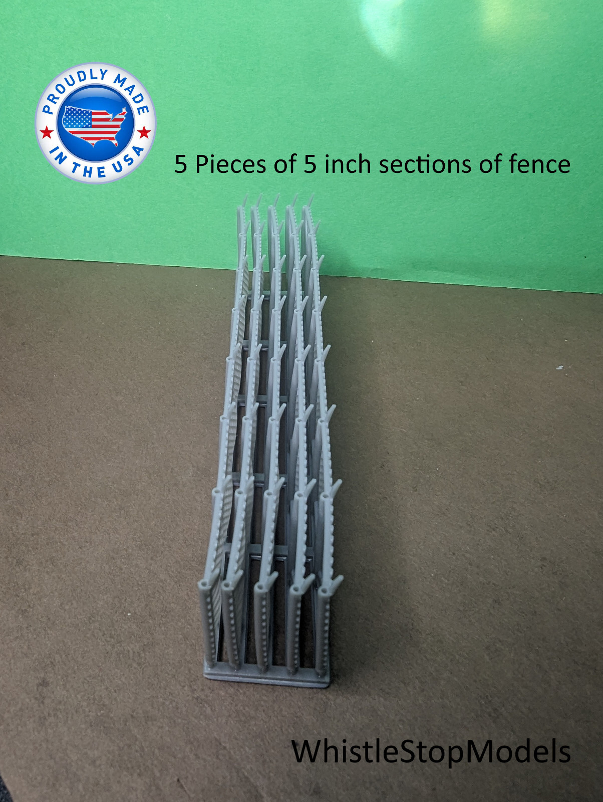 N scale 12 ft tall ChainLink fence 5 pcs over 25 inches N1048