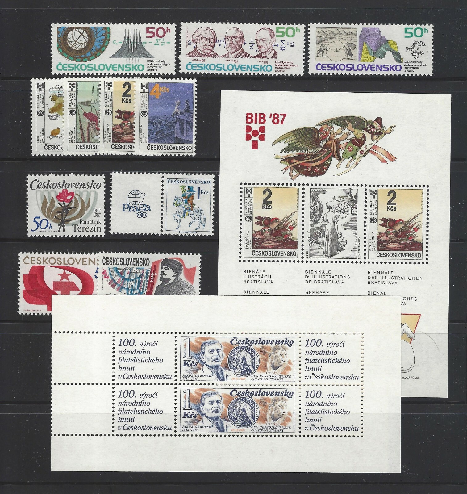 CZECHOSLOVAKIA Sc#2642/2683a, 1987 Collection: 24 Stamps & 5 Sheets Mint NH w/OG
