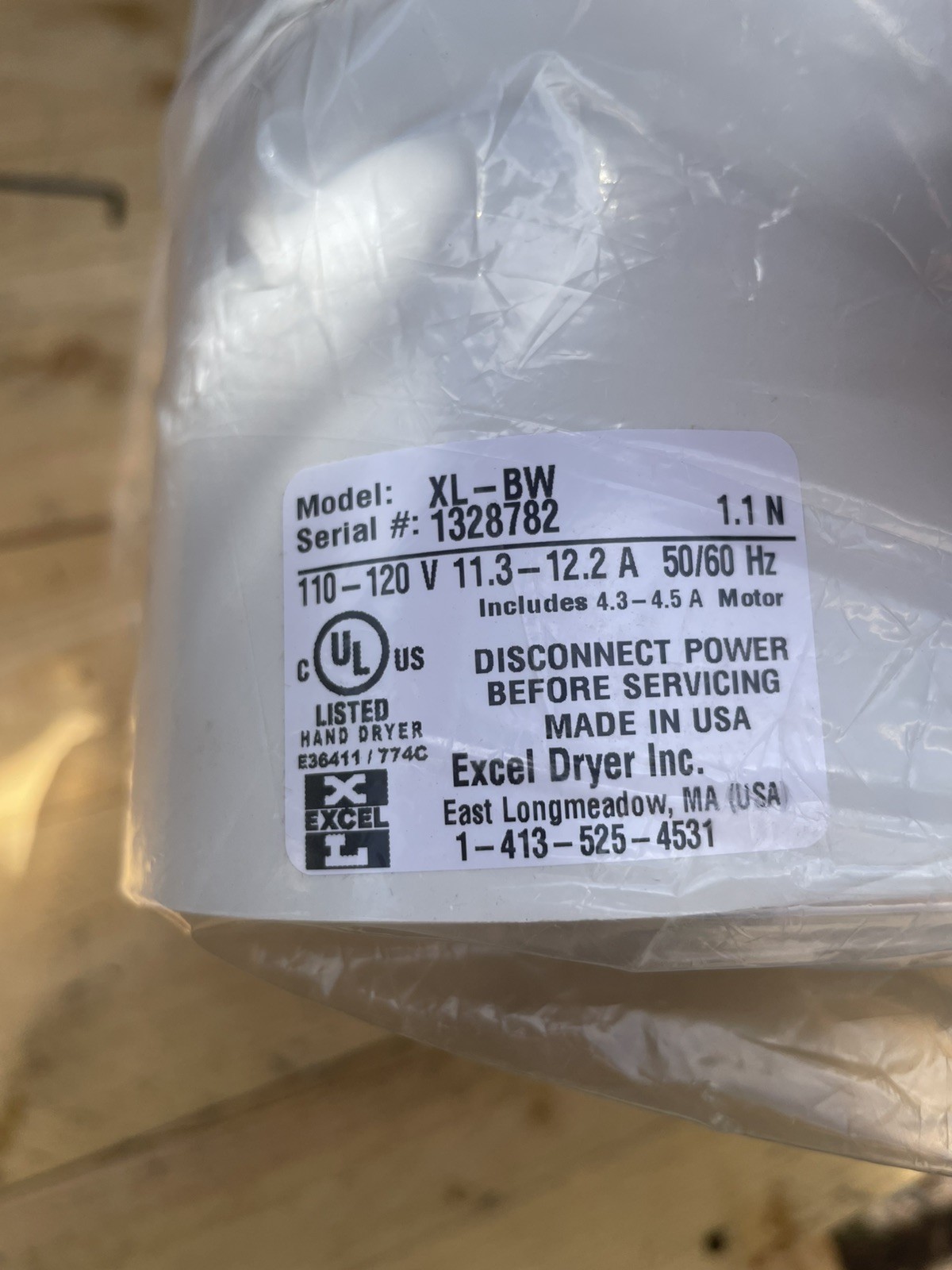 Excel Dryer - XLERATOR XL-BW Eco Automatic Hand Dryer Quick Dry 120V - White