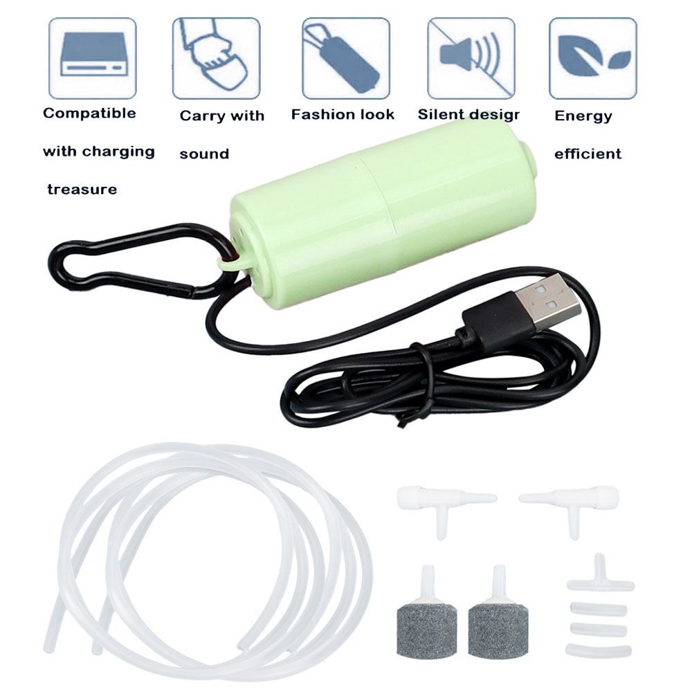2 in 1 USB Silent Mini Air Pump Aquarium Fish Tank Pump Hydroponic Oxygen Pump