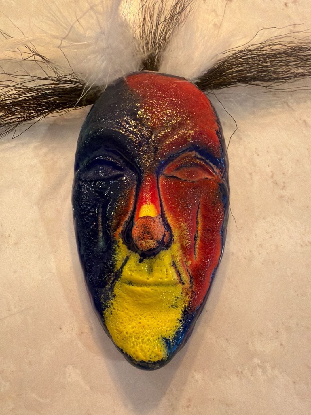 Vintage Kosta Boda Glass Wall Mask by Kjell Engman 1980s