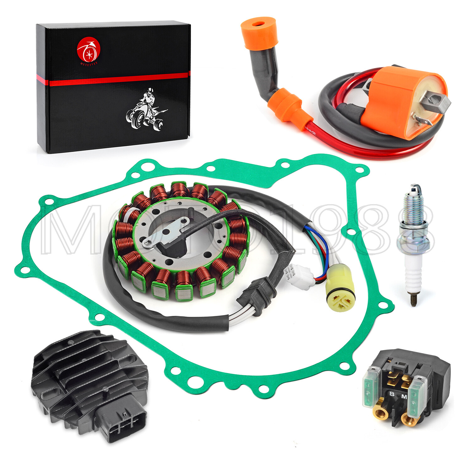 Stator & Rectifier Coil Relay W Gasket kit for Yamaha Kodiak 400 450 2003-2006