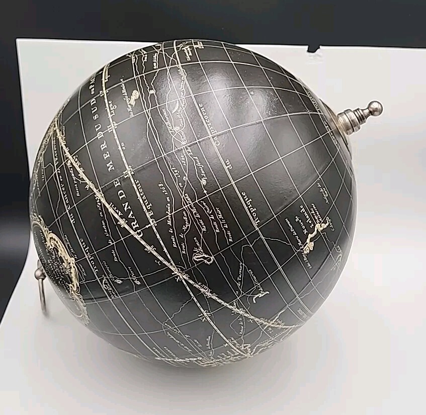 Black Vaugondy 1745 World Globe 13" Reproduction Decor Hanging Globe