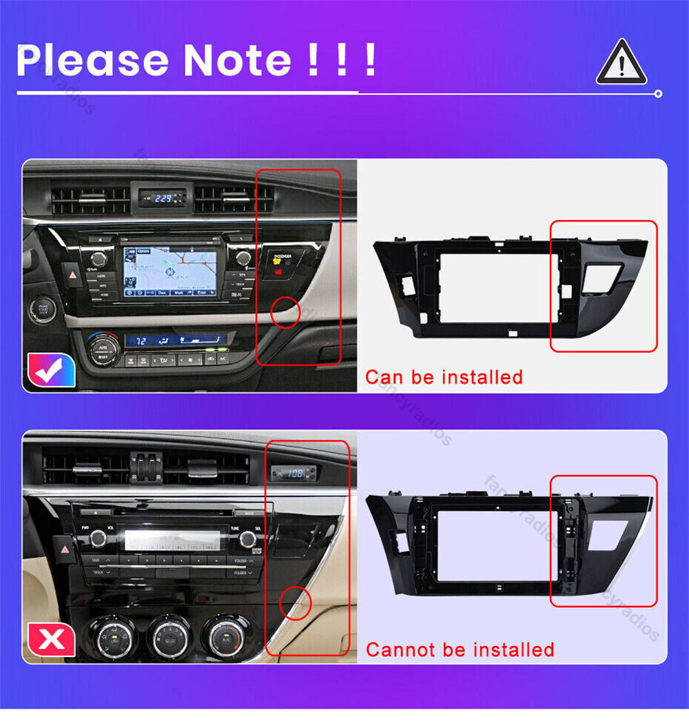 Apple Carplay Android 15 For Toyota Corolla 2014-2016 Car Stereo Radio GPS Navi