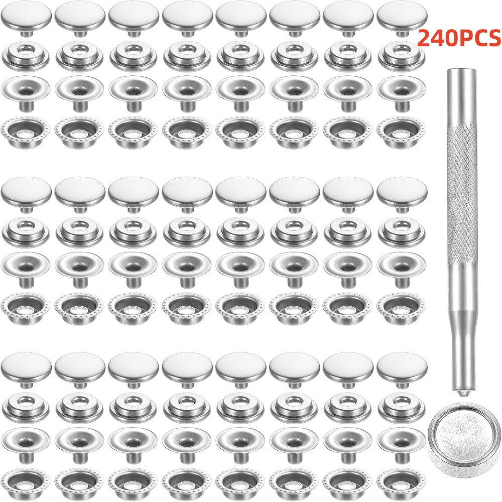 480X Snap Fastener Stainless Steel Boat Canvas Screw Press Stud Cover Button Kit